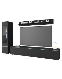 Podwieszana meblościanka do salonu LED Vera I czarny grafit (VRBZ01)