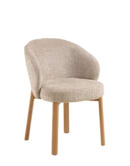 Scaun de dining Darlene bej, picioare stejar natural