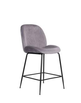Barová stolička Dori Black sivá, zamat
