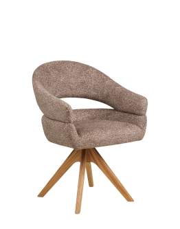 Scaun de dining pivotant Dover, maro/stejar natural