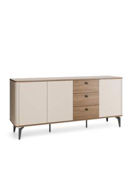 Comodă cu 3 uși și 3 sertare Aurena Au5, cașmir/nuc regal (180 cm)