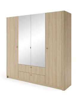 Duża szafa czterodrzwiowa z lustrem i szufladami Viki A 213 4D2S