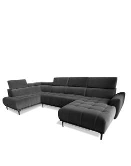 Duży narożnik U z ruchomymi zagłówkami na wysokich nóżkach Cancun