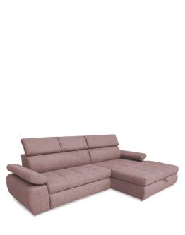 Duży narożnik L do salonu z regulowanymi zagłówkami i podłokietnikami Vilde