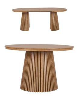 Stół rozkładany, okrągły Fjord z lamelami, 120cm-200cm (3204) - OUTLET