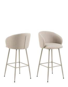 Barová stolička Eleanor, béžová (08178), sivé nohy