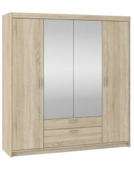 Szafa Elena 4D2S DL04 z lustrem dąb sonoma