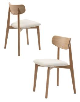 Dřevěná jídelní židle Elim (49530002), krémová
