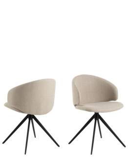 Scaun de dining pivotant Ella Black, bej