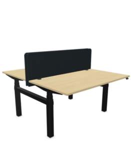 Podwójne biurko z przegrodą eModel 3.0. H-Leg M RC z regulacją wysokości