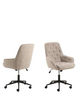 Krzesło biurowe Erik, beżowe, regulowane, z pikowaniem (09072)