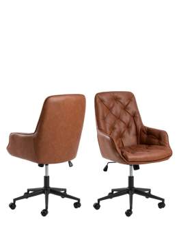 Krzesło biurowe Erik, ekoskóra, regulowane, z pikowaniem (09073)