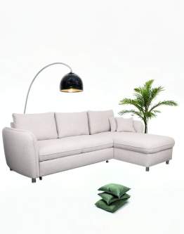 Narożnik rozkładany Evola z funkcją spania, boucle