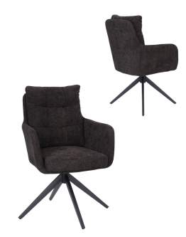 Krzesło obrotowe z podłokietnikami Fioro, czarne