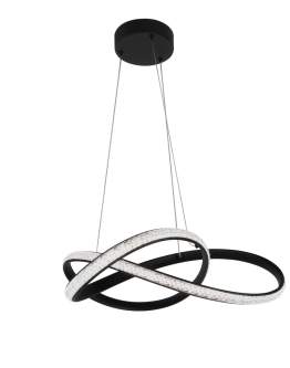 Lampa do salonu glamour czarna LED Fondi K-8236