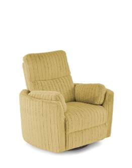 Fotel Pegas z funkcją elektrycznego rozkładania, obracania i kołyski, musztardowy