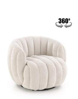 Fotel wypoczynkowy Fraser, obrotowy 360, kremowy