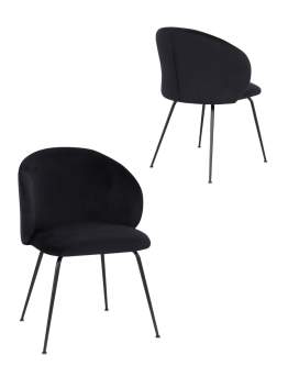 Jídelní židle Ganta Black, černý samet