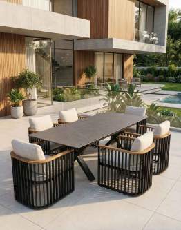 Zestaw ogrodowy Gap: rozkładany stół i 6 krzeseł