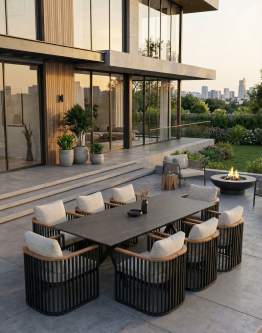 Zestaw ogrodowy Gap: rozkładany stół i 8 krzeseł