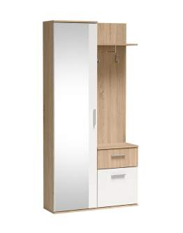 Garderoba z lustrem Lux dąb sonoma/biały