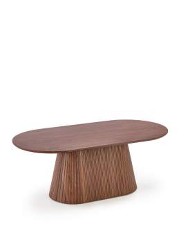 Măsuță de cafea ovală cu riflaje Gisela, nuc