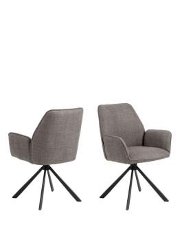 Krzesło obrotowe do jadalni, tapicerowane Glenda, jasnoszare (07482)