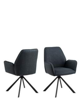 Krzesło obrotowe do jadalni, tapicerowane Glenda, antracytowe