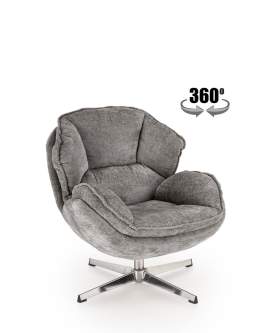 Kreslo Guido, otočné 360 °, šedá/chróm