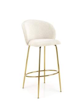 Barová židle H116, krémová, zlatý rám