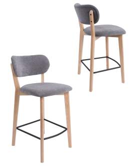 Dřevěná barová židle Boston, šedá