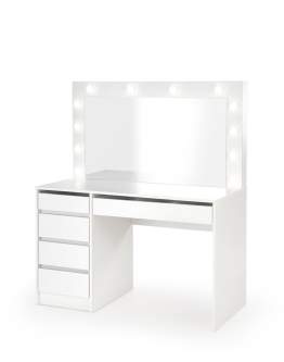 Măsuță de toaletă cu oglindă Hollywood XL, alb