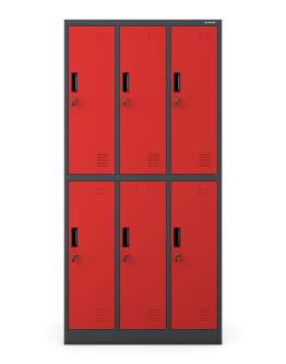 Szafa metalowa ubraniowa Igor: antracytowo-czerwona (781)