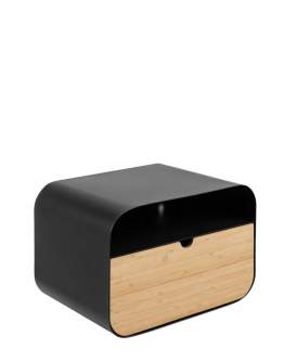 Szafka nocna wisząca Joliet, czarna, drewniana (02972)