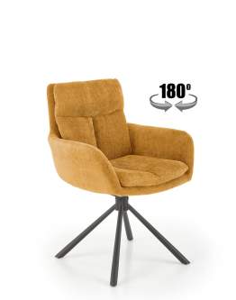 Otočná židle K495, hořčicová