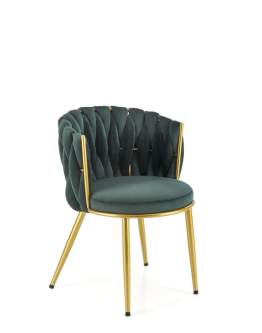 Krzesło K517 zielone, tapicerowane velvet, glamour