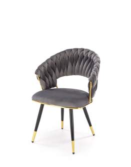 Krzesło K551 popielate, tapicerowane velvet, nowoczesny design