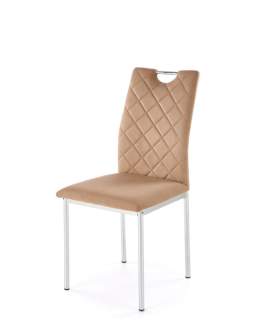 Krzesło beżowe K578, tapicerowane, welwet