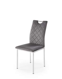 Krzesło szare K578, tapicerowane, welwet