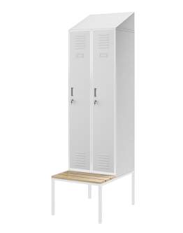 Szafka ubraniowa z ławką Kacper II Pro: szara (1832)