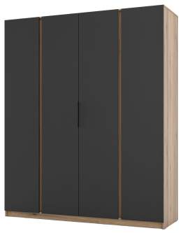 Szafa 4-drzwiowa Kaja EV/BL 4F Czarny, Dąb Evoke