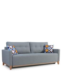 Kanapa rozkładana Ariel z drewnianą podstawą