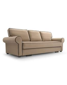 Zamatová rozkladacia pohovka Beti s ozdobným lemovaním