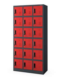 Szafa skrytkowa metalowa Karol: antracytowo-czerwona (981)