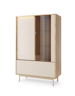 Witryna komoda na nóżkach ryflowana kaszmir Tila TI1