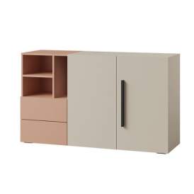 Komoda dziecięca 135 cm z szafką i otwartym regałem (Lorin 7 kaszmir/alpaca)