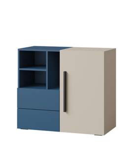 Komoda dziecięca 90 cm z szufladami (Lorin 8 kaszmir/błękit)