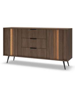 Komoda Amaro F 153 cm 2D3S LED dąb dunin – komoda z szufladami i szafkami