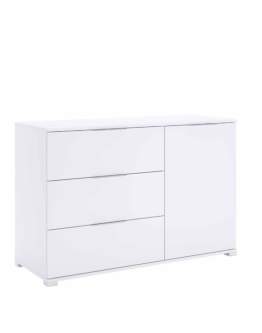 Biała komoda 120 cm z szufladami i szafką Barton BT-61-WM