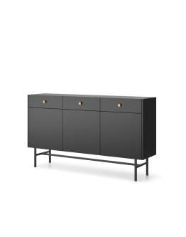 Komoda Diva czarna z 3 szufladami i 3 szafkami (3D3SZ) 155 cm